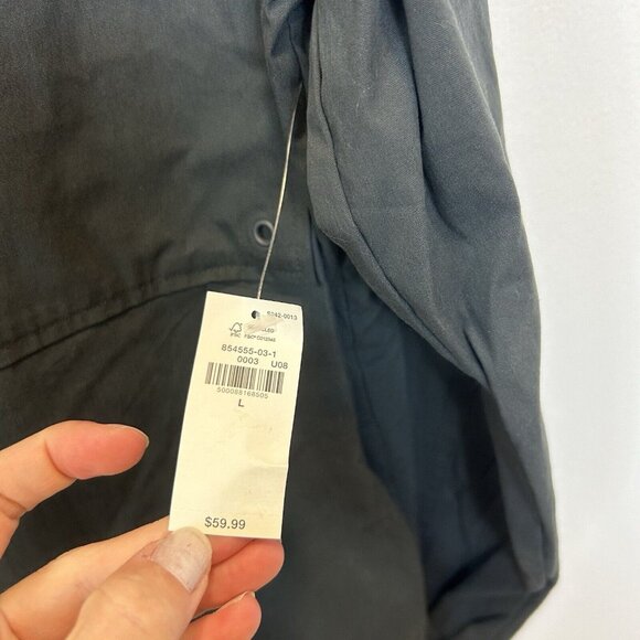 NWT Old Navy Mens Poplin Workwear Shacket Dark Gray Size Large - Picture 5 of 10